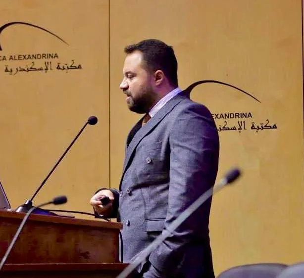 Dr. Mohammad Alsaadany lecturing at the Bibliotheca Alexandrina